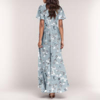 Vestido Largo Elegante Con Cuello En V Para Mujer Traje De Boda De Noche Fiesta Vestido De Fiesta Manga Corta Adecuado Para Primavera Verano Otoño - details 18