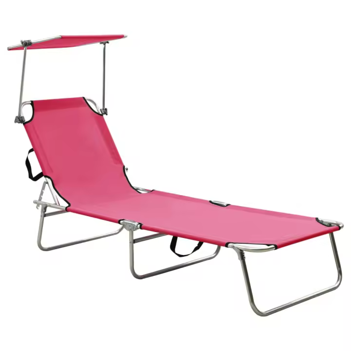 Tumbona plegable con Toldo Aluminio Rose - 1
