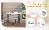 Mesa Plegable Mesa de Camping 87cm, Mesa Cuadrada Portatil Mesa de Jardín Mesa de Balcón Mesa de Cocina Mesa de Picnic Mesa de Fiesta Exterior Interior - details 0