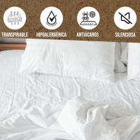 Funda de Colchón Cama de 150 cm – Hipoalergénica, Antibacteriana, Transpirable, Ajustable con Cremallera – Protector de Colchón Blanco King Size - Hipoalergénica, Antibacteriana, Transpirable, Ajustable con Cremallera - details 3