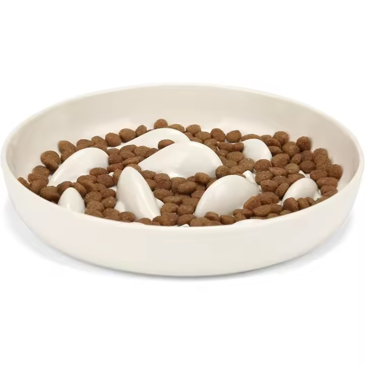 PETTOM Comedero Antivoracidad para Gatos Perros Pequeños, Cuenco Tazon Platos Interactivo con Fondo Antideslizante para Comida Lenta Gato Mascotas Perro Pequeño 16x16 cm - 1