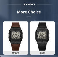 Reloj Deportivo Para Hombre SYNOKE Con Pantalla Grande LED Luminosa Resistente Al Agua Y Al Choque Estilo Retro Moda Malla De Cuero Material Del Cuerpo Plástico - details 12