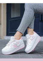 Zapatos De Caminar Con Cordones Y Transpirables Para Niñas 2024 Patinetas Deportivas Retráctiles Para Estudiantes Mujeres En Exteriores Material Superior De Cuero Suela TPR Tamaño True Fit Para Edad 7-13 - details 19