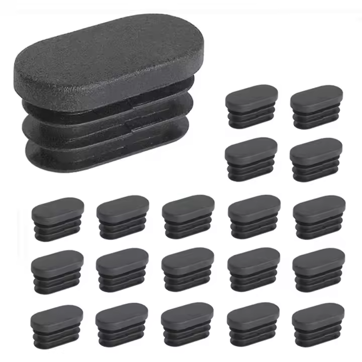 100 Pieces 15x30mm Plastic End Caps,for Furniture Feet Tubes Oval End Caps,for Plastic Chair Legs Stopper,for Oval Pipe - 1
