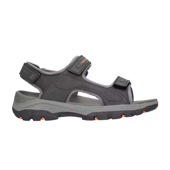 Skechers 204105 Sandalias deportivas para hombre en negro de piel vegana - 1
