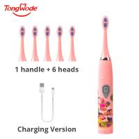 Cepillo De Dientes Eléctrico Para Niños Sonic Colorido Con Imagenes De Dibujos Animados Recargable Por USB Briciole Suave Impermeable Con Cabeza De Reemplazo - details 0