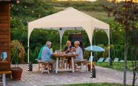 Carpa Plegable 3x3m Cenador de Jardín Impermeable para 8-10 Personas,con Ventilacion y Bolsa de Transporte, Ideal para Playa y Camping Beige - details 1