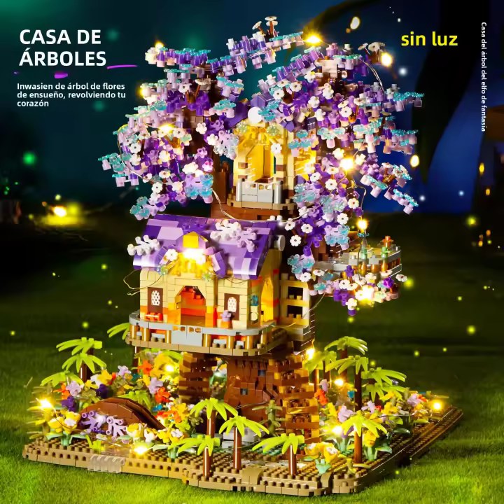 Mini Sakura Árbol Serie Ciudad Bloques De Construcción Juego De Construcción De Bricks De Flor De Cerezo Modelo De Casita Regalo Para Niñas Y Niños - 1