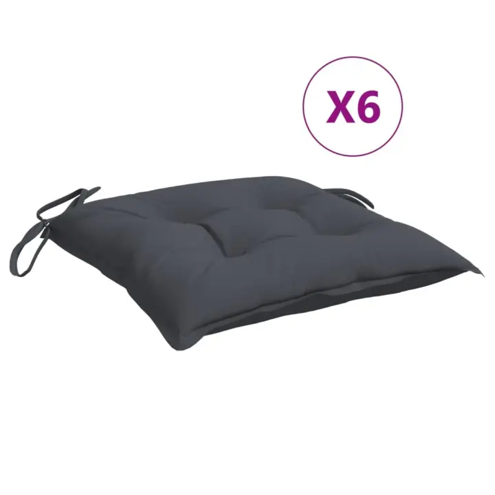 Fundas de jardín 6 UDS Lona Oxford antracita 50x50x7 cm - 1
