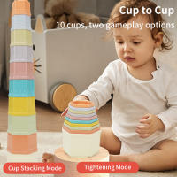 Juego De Natación Infantil Con Arcoíris 6 Piezas Juguetes De Baño Para Bebés Y Niños Pequeños Torres De Pila De Barco Colorido Para El Desarrollo Motor Preescolar - details 18