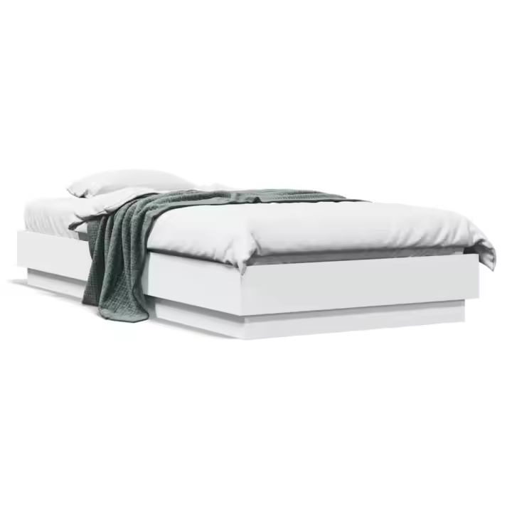 Estructura de cama con luces LED blanco 90x190 cm - 1