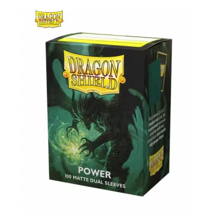 Fundas Power Dual Matte (100u) Dragon Shield Tamaño Standard (63x88mm). Fundas Verdes para cartas coleccionables. Blackfire. - 1