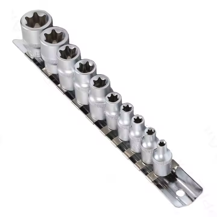 JOMAFA - Juego de Llaves de vaso TORX 1/4" de E4 a E18, 10 PIEZAS - 5340 - 1