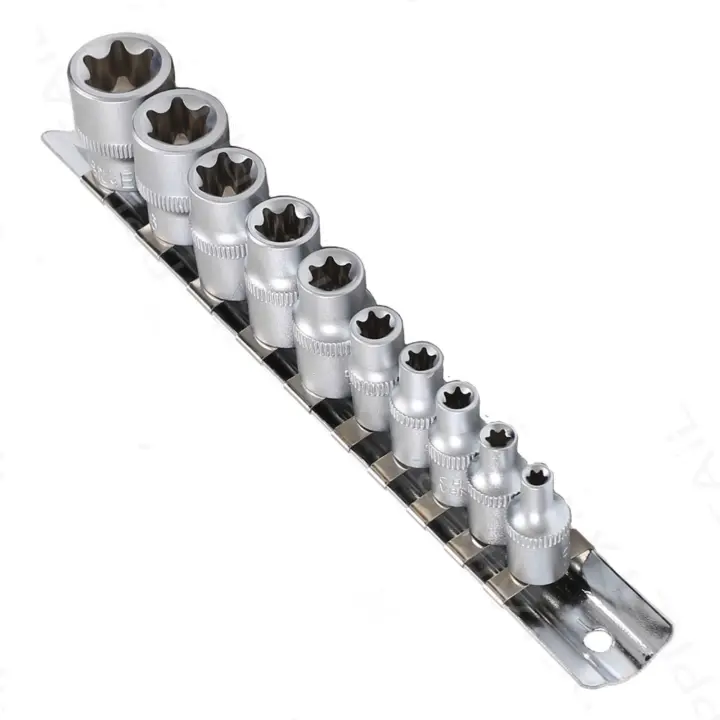 JOMAFA - Juego de Llaves de vaso TORX 1/4" de E4 a E18, 10 PIEZAS - 5340 - 1