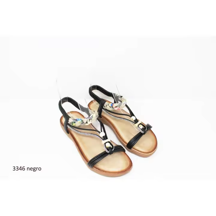 Sandalias de verano muy  cómoda para mujer de  moocci.  estilo bohemio, con cuentas, correa en T, parte trasera elástica - 1