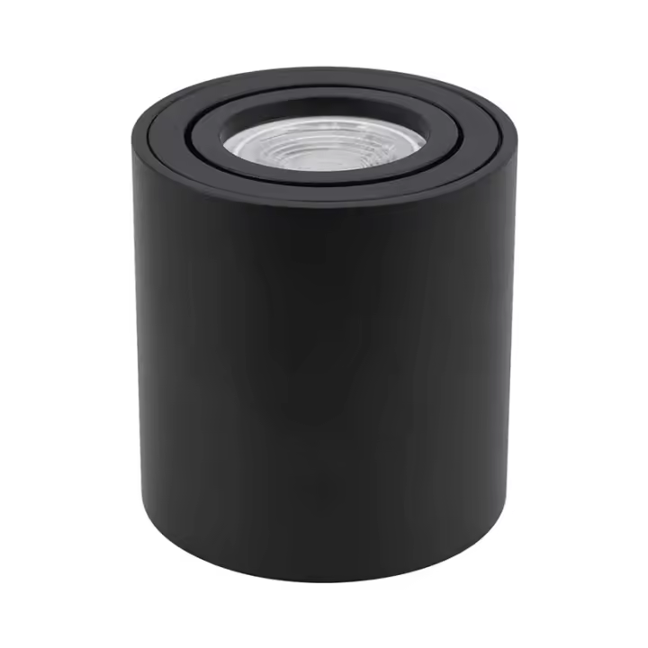 Spotlight LED GU10 Fitting Para Techo Iluminación Cilíndrica Bajo Tensión 220V Montaje En Superficie Material Aluminio Negro - 1