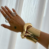 Pulsera De Cuff Vintage Geométrica Ola Para Mujer Estilo Punk Metal Pesado Pulsera Abierta Para Fiesta De Calle Moda Primavera - details 11