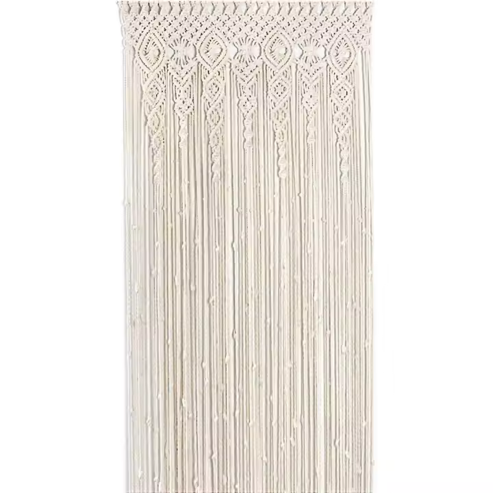 Large Handmade Macrame Cotton Wall Hanging Tapestry for Wedding Backdrop, Indoor/Outdoor Curtain - 90*180cm - 1