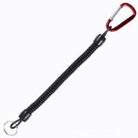 1PC Lanyard De Pesca Táctica Retráctil Con Resorte Elástico Portátil Para Camping Y Senderismo Cadena Antipérdida Para Teléfono Y Llaves Con Carabiner - details 2