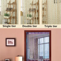 Cortina De Puerta Con Glitter Y Borlas Plata Brillante Para Decoración De Habitaciones Y Ventanas Tela De Poliéster Sólida Cortina Valance De Lámpara Flash - details 0