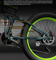 Bicicleta Eléctrica plegable Bezior x1500 de Grasa 26*4.0 48v12.8ah con freno hidráulico - details 17