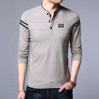 Camisa Polo De Manga Larga Para Hombre Moda Verano Algodón Transpirable Cuello Erguido Cómoda Estilo Coreano Casual Contraste De Colores - details 6