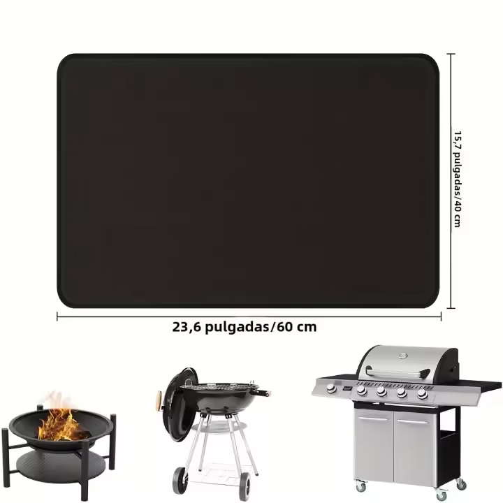 Alfombra De Barbacoa Resistente a Altas Temperaturas Para Exterior Tapete Fireproof Reutilizable Para Pote De Fuego Fácil De Limpieza Accesorio De Barbacoa - 1