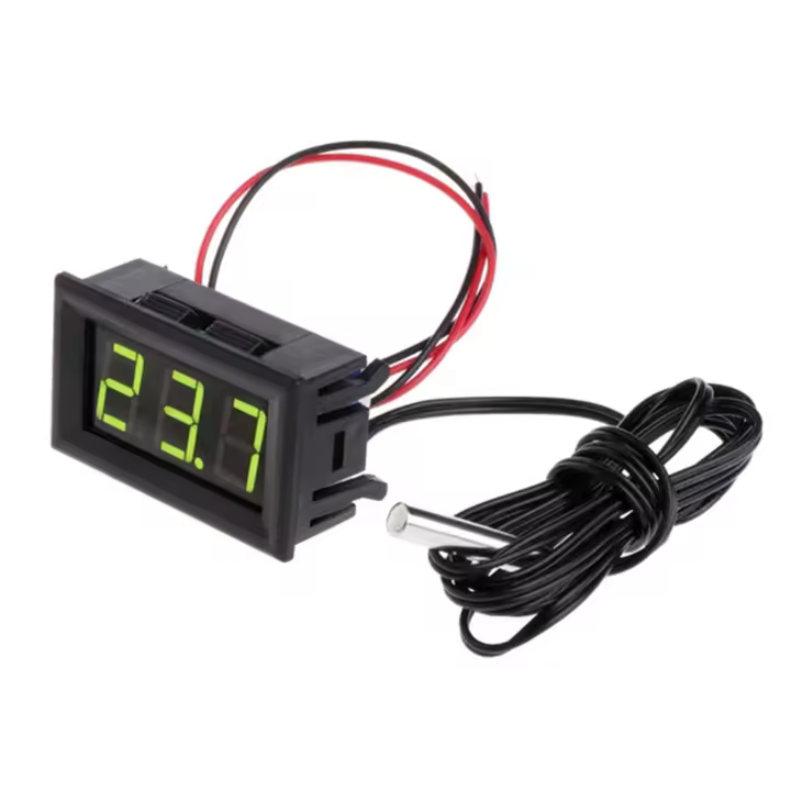 Termómetro Digital LED 0.56 Pulgadas Con Sensor Medidor De Temperatura DC 5-12V Panel De Prueba Con Probing Instrumento De Medición - 1