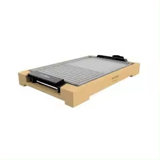 Cecotec 3091 Tasty&Grill 2000 Bamboo MixStone. Plancha de asar eléctrica de 2000 W Estructura Bambú Termostato regulable Superficie mixta Grill y plancha Revestimiento RockStone Apta lavavajillas - 1