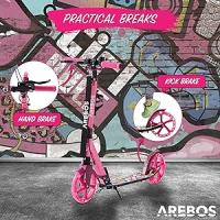 Arebos Patinete con Ruedas de Goma con LED - Suspensión Delantera - Soporte para Botella y Timbre - details 25