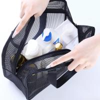 Bolsa De Baño Portátil Malla Almacenamiento De Maquillaje Y Toallitas Para Viajes Organizador Rectangular Ecológico De Nylon Y Malla - details 2