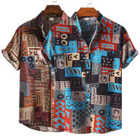 Camisa Havaiana Para Hombres Verano Manga Corta Estilo Boho Patrón Geométrico Casual Blusa De Playa Polyester Y Algodón - details 3