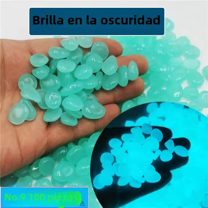 100Pcs Decoraciones De Piedra Noctilucentas Artificiales Para Acuario Jardín Vaso 13x17cm Resina Colorida Lumínescente Decoración Para Pared - 1