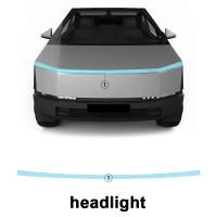 Película De Protección Para Faros Inteligente Photochromic PPF TPU Autoheal Anti-Arañazos Para Tesla Cybertruck 2024-Up Transparente a Negro/Morado - details 1