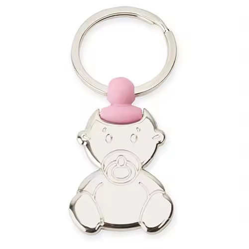 LLAVERO BEBE CHUPETE ROSA - 1