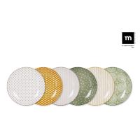 MAXHOME- Pack 6 Fuente de Cocina Redonda 20cm,  Diseño Estampado Japones Porcelana Premium Mediterránea - details 0