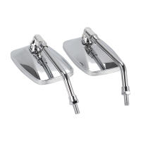 Espejos Retrovisores Rectangulares Universales De Cromo Para Motocicleta Con Tornillo De 10mm Espejos De Motorbike Para Honda Scooter E-Bike - details 2