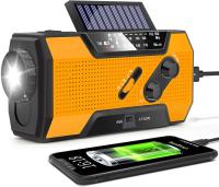 Radio meteorológica de emergencia con manivela, radio meteorológica, radio de manivela, 5000 mAh, carga solar, funciona con manivela y batería, linterna de emergencia para exteriores - details 0