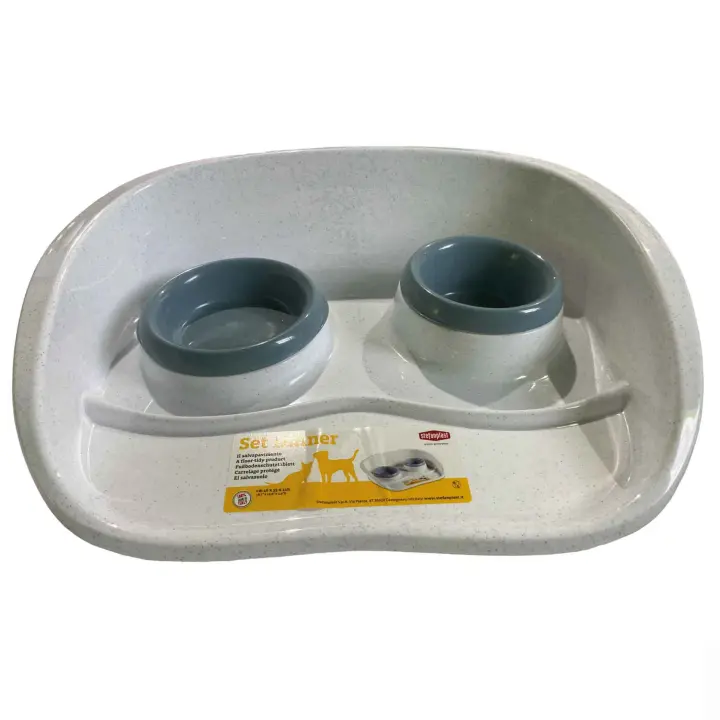Stefanplast Bandeja con Comedero y Bebedero para Perros 0.25 y 0.30 Litros - 1