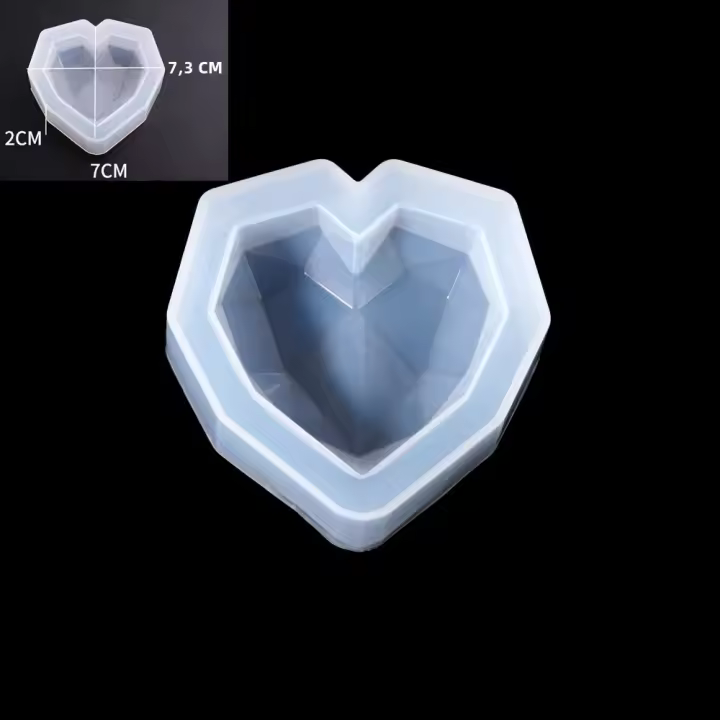 Molde De Resina Epoxy 3D Para Velas En Forma De Corazón Geométrico Tamaño Pequeño Medio Grande Herramientas Para Manualidades DIY Decoración Del Hogar - 1