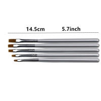 Pincel De Arte De Uñas Profesional Con Mango De Madera 5Estilos Para Pintura Acrílica UV Gel Y Polvo De Uñas Set De Pinceles De Manicura - details 3
