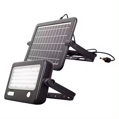 PROYECTOR DE LUZ LED SOLAR NEGRO LED SOLAR CON SENSOR 10W 1100LM 6000K LUZ FRIA - 1