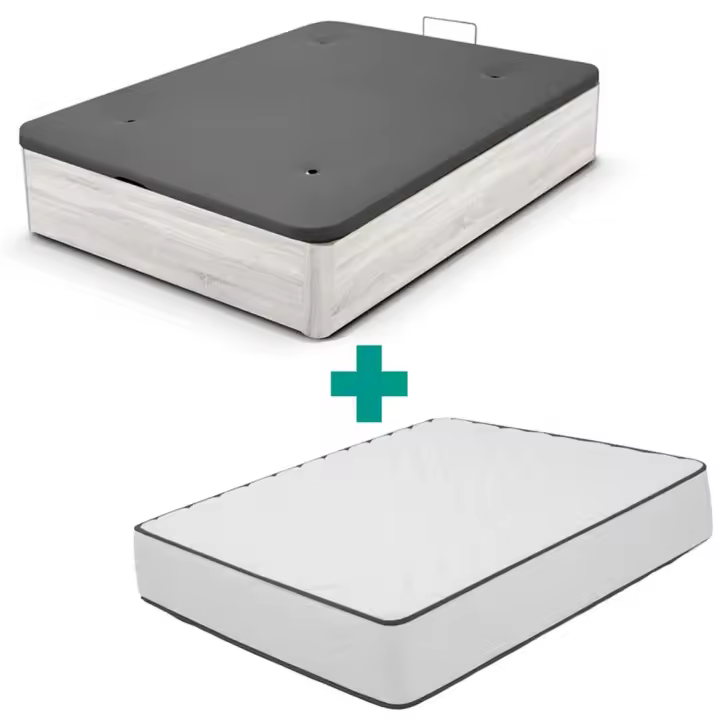 Pack Canapé Articulado Gonzi de Madera + Colchón de Muelles Ensacados y Viscoelástica | Grupo Mamapla - 1