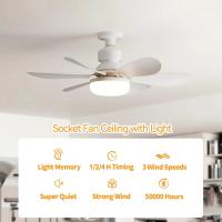Ventilador de techo E27 luz LED, Ventilador de techo 40W con mando a distancia para atenuación, apto para salón, estudio, uso doméstico, 85-265V - details 2