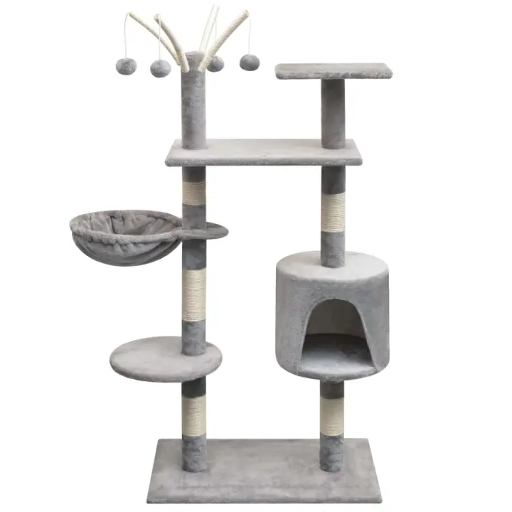 vidaXL Rascador de Gatos con Poste Rascador Sisal Altura 125cm Mascotas Color Beige,  Gris,  Azul oscuro y mas - 1