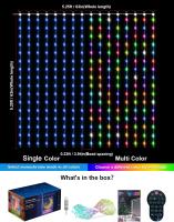 Luces Inteligentes USB Para Cortina 63x63 Pulgadas (1.6x1.6m) 256 LEDs Programables Por App Cambio De Color Con Sincronización Musical DIY - details 0