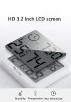 Reloj Digital De Escritorio Con Temperatura Y Humedad NIDITON Decoración Para Hogar Cocina Oficina Reloj De Pared Moderno LED - details 0