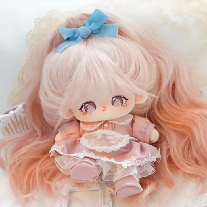 Muñeca De Algodón Rosa De 20cm Juguete De Peluche Kawaii Para Niñas Regalo De Cumpleaños DIY Vestido Cosplay Personalizable - 1