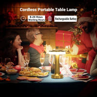 Lámpara De Mesa Retro LED Recargable Luz Nocturna Para Decoración De Habitación Sala De Estar Café Luces De Camping Iluminación De Escritorio - details 4