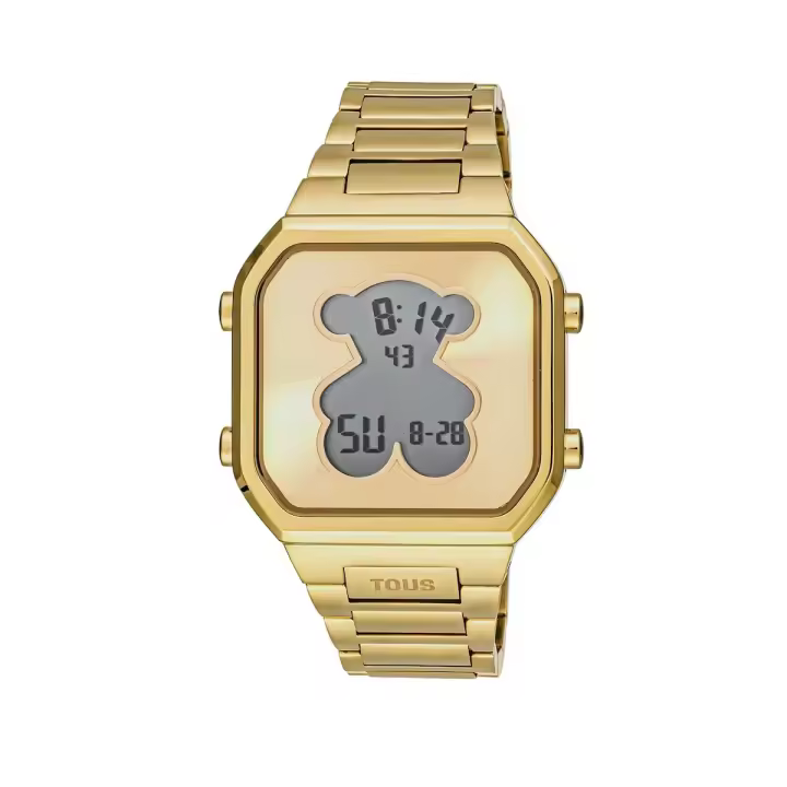 Reloj digital de mujer D-BEAR con brazalete de acero IPG dorado - 1